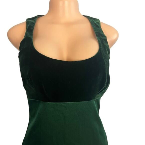 Vintage Nicole Miller Emerald Green Formal Evening Empire Dress - Picture 3 of 9
